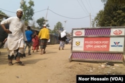 A police check post at a Rohingya refugee camp in Cox’s Bazar, Bangladesh, Jan. 18, 2023. The government of Bangladesh operates check posts because refugees are not allowed to work outside the refugee district.