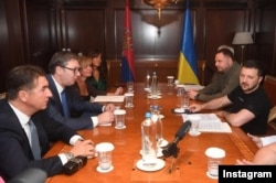 Razgovor delegacija Srbije i Ukrajine, predvođenjih predsjednicima dvije zemlje Aleksandrom Vučićem i Volodimirom Zelenskim u Atini, 22. augusta 2023. (Foto: FoNet, Instagram profil predsjednika Srbije)