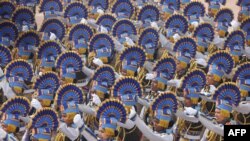 Indian soldiers march at the Republic Day parade in New Delhi.