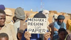 Menaka- residents protest against food shortage and hunger in the city (Mali, Northern Region) 03-19-2024 