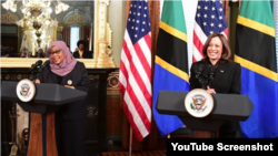 Rais wa Tanzania Samia Suluhu Hassan na Makamu wa Rais wa Marekani Kamala Harris.