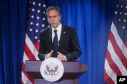 U.S. Secretary of State Antony Blinken holds a news conference in the Beijing American Center at the U.S. Embassy in Beijing, China, June 19, 2023.