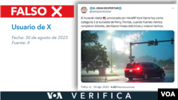 VOA Verifica desinformación que circula en la plataforma X, antes Twitter, sobre la temporada de huracanes.