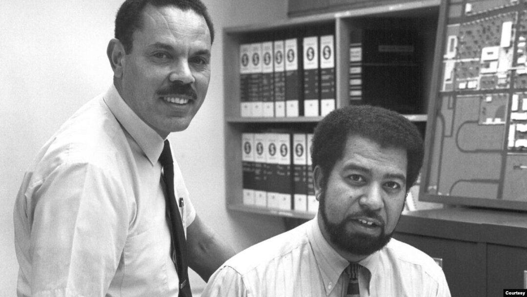 Robert Kennard (left) and Arthur Silvers collaborated on the design of the Watts Happening Cultural Center, circa 1960s, in Los Angeles. (Courtesy of the Kennard Estate)