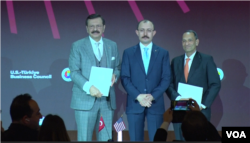 TOBB Başkanı Rıfat Hisarcıklıoğlu, Ticaret Bakanı Mehmet Muş, ABD Ticaret Odası Başkan Yardımcısı Khush Choksy