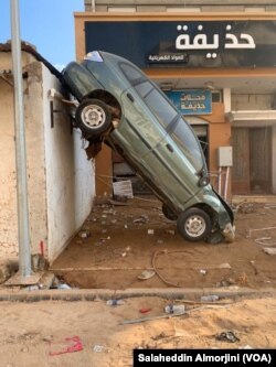 Survivors say they saw cars and buildings washed out to sea, with people in them, in Derna, Libya, Sept. 17, 2023.