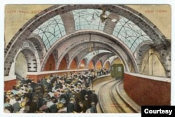 City Hall Station postcard from 1904. (NYPL Digital Collections)