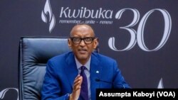 FILE—Rwandan President Paul Kagame during a press conference on April 7, 2024.