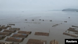 FILE - A flood-affected area in North Pyongan province, North Korea, near the border with China, is shown in this undated photo released July 31, 2024, by North Korea's official Korean Central News Agency. 