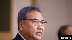 南韓外長樸振2023年3月6日宣佈一項賠償被日本強徵勞工的方案。（路透社）