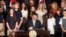 Florida Governor Ron DeSantis signs state house bills into law after giving a press conference at Cambridge Christian School in Tampa, Florida, May 17, 2023.