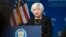 លោកស្រី Janet Yellen រដ្ឋមន្ត្រី​ហិរញ្ញវត្ថុ​សហរដ្ឋ​អាមេរិក​​ថ្លែង​អំពី​ទំនាក់ទំនង​សេដ្ឋកិច្ច​រវាង​អាមេរិក​និង​ចិន នៅ​សាលា​នៃ​ការសិក្សា​​អន្តរជាតិ​ជាន់​ខ្ពស់ (SAIS) ​នៅ​សាកលវិទ្យាល័យ Johns Hopkins នៅ​រដ្ឋធានី​វ៉ាស៊ីនតោន កាល​ពី​ថ្ងៃ​ទី​២០ ខែ​មេសា ឆ្នាំ​២០២៣។