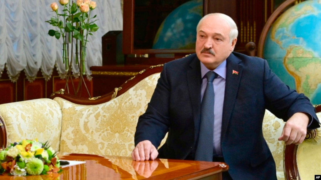The regime of Belarusian President Alexander Lukashenko — seen here in Minsk, Belarus, on April 10, 2023 — is deliberately purging civil society of its last dissenting voices, a United Nations special rapporteur told the U.N. Human Rights Council on Tuesday.