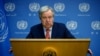 El secretario general de la ONU, Antonio Guterres, durante un discurso en las Naciones Unidas en Nueva York, EEUU, el 27 de julio de 2023.