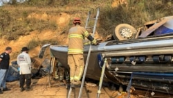 Lokasi kecelakaan yang melibatkan bus di Belo Horizonte, Brasil, 20 Agustus 2023. (Ilustrasi/Belo Horizonte Military Fire Department via Reuters)