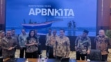 FILE - Menkeu Sri Mulyani saat menyampaikan Kinerja APBN pada Juli 2024. (Ghita Intan/VOA)