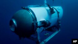 资料照片：“泰坦尼克号”残骸考察潜水器“泰坦号“。