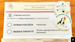 Бюллетень второго тура президентских выборов в Литве. 26 мая 2024 года. Фото: Анна Плотникова 