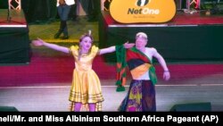 Contestants take part in the Mr. and Miss Albinism Southern Africa Pageant at the Harare International Conference Centre, Oct. 14, 2023. (Watson Ofumeli/Mr. and Miss Albinism Southern Africa Pageant via AP)