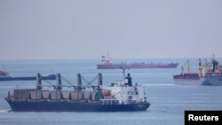 Belize flag bulker Queen Lila, carrying corn under UN's Black Sea grain initiative, waits for inspection in the northern anchorage of Istanbul, Turkey May 14, 2023. 