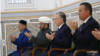 Uzbek leader Shavkat Mirziyoyev praying with country's Grand Mufti Nuriddin Kholiknazarov and other officials at Al-Hakim At-Termizi Mausoleum in Surkhandarya, southern Uzbekistan, March 13, 2023. (president.uz) 