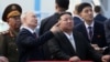 រូបឯកសារ៖ ប្រធានាធិបតី​រុស្ស៊ី​លោក Vladimir Putin និង​មេដឹកនាំ​កូរ៉េខាងជើង​លោក គីម ជុងអ៊ុន (Kim Jong Un) អំឡុង​ទស្សនកិច្ច​នៅ​តំបន់ Amur ប្រទេស​រុស្ស៊ី កាលពីថ្ងៃទី១៣ ខែកញ្ញា ឆ្នាំ២០២៣។ (Sputnik/Mikhail Metzel/Kremlin via REUTERS)