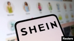 FILE - Shein logo and their web shop are seen in this illustration, May 16, 2024.