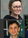 U.S. nationals detained in Russia and detained or formerly detained Iran: Alsu Kurmasheva (top left), Evan Gershkovich (top right), Shahab Dalili (bottom left), Fary Moini (bottom center) and Reza Behrouzi (bottom right).