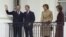 FILE - The Shah of Iran, Mohammad Reza Pahlavi, President Jimmy Carter, Empress Farah Pahlavi and U.S. first lady Rosalynn Carter are pictured on a balcony at the White House in Washington, Nov. 15, 1977.
