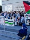 FILE - Pro-Palestinian protesters demonstrate at the University of Sydney against the Israel-Hamas war, April 24, 2024. 
