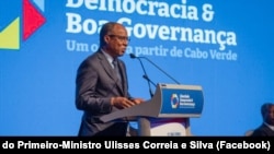 Ulisses Correia e Silva, primeiro-ministro de Cabo Verde, conferência “Liberdade, Democracia e Boa Governança", Sal, 8 abril 2024