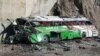 A bus is pictured after it crashed into a ravine in Baluchistan province, May 29, 2024. At least 28 people were killed and 20 others were hurt, officials said.