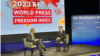 Menteri Luar Negeri AS Antony Blinken berbicara mengenai kondisi kebebasan pers dunia pada Hari Kebebasan Pers, di Washington, DC, 3 Mei 2023. 