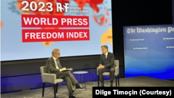 Menteri Luar Negeri AS Antony Blinken berbicara mengenai kondisi kebebasan pers dunia pada Hari Kebebasan Pers, di Washington, DC, 3 Mei 2023. 