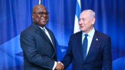 President Félix Tshisekedi na masolo na Ministre wa Yambo ya Israel Benjamin Netanyahu ntango ya Likita linenen lya ONU, na New York, Etats-Unis, 22 sanza ya libwa 2023. (Twitter/Présidemce RDC)
