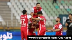 شادی پس از گل بازیکنان پرسپولیس