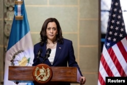 Wakil Presiden AS Kamala Harris di Guatemala City, Guatemala 7 Juni 2021. (Foto: REUTERS/Carlos Barria)