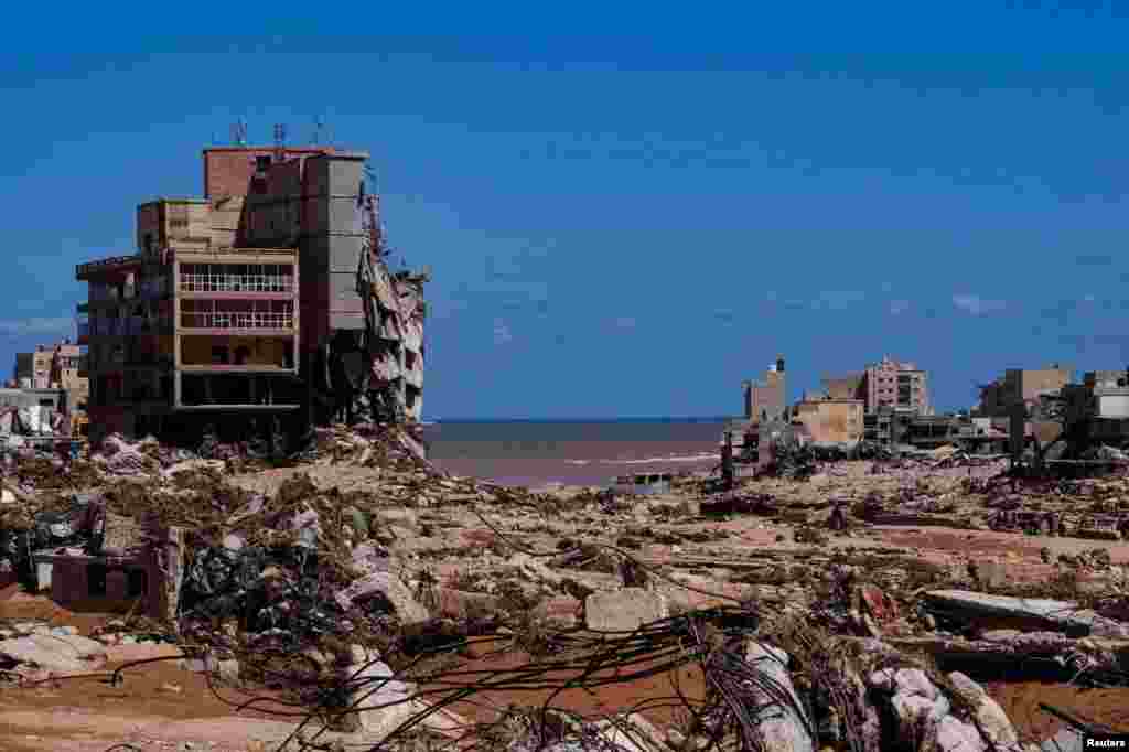 A cidade de Derna, na Líbia, é vista após uma poderosa tempestade e fortes chuvas que atingiram o país, a 13 de setembro de 2023.