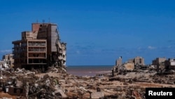 Destruction is seen in the city of Derna, following a powerful storm and heavy rainfall hitting the country, in Libya, Sept. 13, 2023. 
