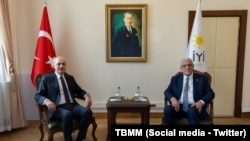 TBMM Başkanı NumanKurtulmus, İYİ Parti Genel Başkanı Müsavat Dervişoğlu'nu Meclisteki parti grubunda ziyaret etti.