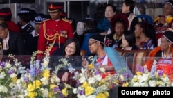 台湾总统蔡英文出席南部非洲国家斯威士兰(又译史瓦帝尼)国庆仪式。(2023年9月7日，台湾总统府提供)