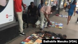 Vendors outside shops in Bulawayo
