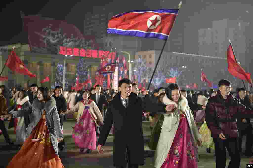 မြောက်ကိုရီးယားရဲ့ နှစ်သစ်ကူးပွဲ။ (AFP)