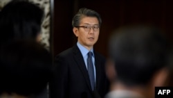 FILE - Kim Hong Kyun, with the South Korean Foreign Ministry, answers questions from reporters at the Iikura Guesthouse in Tokyo on April 25, 2017. Kim meets with officials from the United States and Japan in Virginia on May 31, 2024.