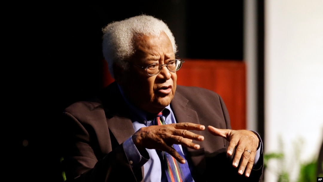 FILE - The Rev. James Lawson Jr. speaks in Murfreesboro, Tennessee, Sept. 17, 2015. 