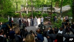FILE - President Barack Obama stands with Middle East leaders at Camp David in Maryland, May 14, 2015.