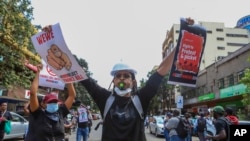 Demonstrators protest against proposed tax hikes in a finance bill that is due to be tabled in parliament in Nairobi, Kenya, June 18, 2024.