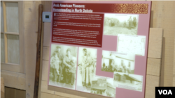 An exhibit featuring Arab American pioneers at the Arab American National Museum in Dearborn, Michigan, Feb. 29, 2024.