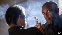 FILE - This image released by Sony Pictures Entertainment shows Denzel Washington in a scene from "The Equalizer 3."