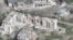 This photo taken from a drone video provided by Ukraine Patrol Police shows devastation in Chasiv Yar, Ukraine, April 29, 2024.